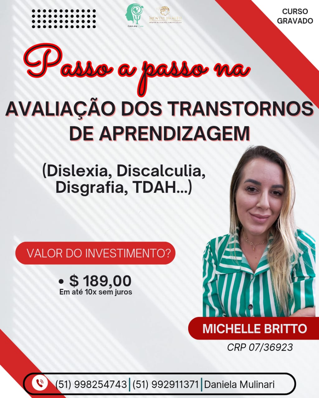 CURSO GRAVADO TRANSTORNOS DE APRENDIZAGEM