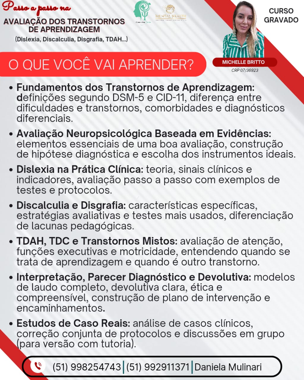 CURSO GRAVADO TRANSTORNOS DE APRENDIZAGEM